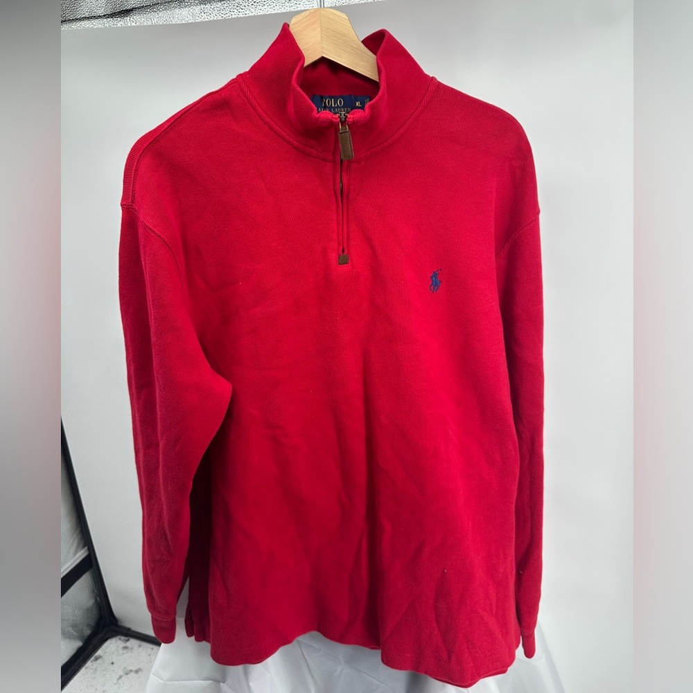 Polo Ralph Lauren red quarter zip sweater
